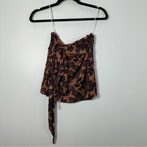 Princess Polly Velvet Burnout Mini Skirt Morelli Purple Beige Size 8 NWT